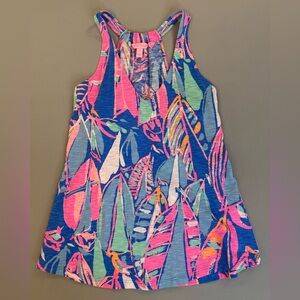 Lilly Pulitzer Minka Trapeze Sailboat Tank Top Size XS Colorful Tropical Casual